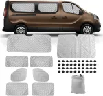 8 dalių Technology termoizoliacinė kilimėlių keitimo rinkinys Renault Trafic Lwb 2015-2024/vivaro 2014-2018/nv300 2014-2021/talento 2016-2020, aliuminio folijos sulankstomas skėtis nuo saulės, apsauga nuo saulės priekiniam stiklui