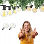Sodo girlianda 20m su 20 Led lempučių 1w grandine + 2x E12 nemokamai