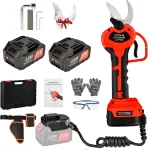 Grandininis pjūklas Akumuliatorinės genėjimo žirklės su 1,2 m ilgio prailginimo laidu: 40 mm belaidės sodo žirklės, 21 V 2 x 3000 Mah akumuliatorinės genėjimo žirklės, skirtos alyvmedžiams, vynuogynams, sodininkystei, vaismedžiams