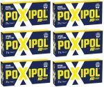 6x dvikomponentiniai klijai Poxipol pilki, metalo spalvos 21g / 14 ml + instrukcija