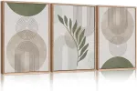 Plakatas Hpniub Mink&scaron;tos žalios spalvos įrėminti drobės paveikslai, abstraktūs botaniniai boho sienų dekoracijos, minimalistiniai paveikslėliai, žalios drobės meno kūriniai svetainei, miegamajam, 30 x 40 cm