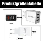 Powice 30w 3 prievadų Usb A įkroviklis, Qc3.0 18w + 12w greitasis įkroviklis, 12v/1.5a/5v/2.4a Usb įkroviklis, keli Usb ki&scaron;tukai, tinkami mobiliesiems telefonams, ausinėms, staliniams &scaron;viestuvams