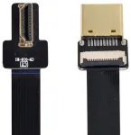 Xiwai cyfpv fpv hdmi jungtis (male) į kairės pusės kampinę 90d hdmi jungtį (male) hdtv fpc plok&scaron;čias kabelis, skirtas fpv hdtv multikopterių aerofotografijai (0.8m)