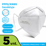 Apsauginė 4-ių sluoksnių veido kaukė KN95/ FFP2 5 vnt.