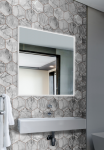 Mirrorsled Skaidrus veidrodis su LED galiniu ap&scaron;vietimu 700x700 + mygtuku
