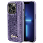 Dėklas GUESS GUHCP15XPSFDGS IPHONE 15 PRO MAX 6,7 col. PURPURINE/PURPURINĖ KIETOS DĖLĖS Sequin SCRIPT METAL
