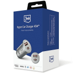 3MK HyperCar Charger 45W 1xUSB-A + 1xUSB-C