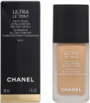 Chanel Ultra Le Teint Flawless Finish Fluid Foundation ilgai i&scaron;liekanti tobulinanti kreminė pudra, matinis &scaron;vytintis efektas, atspalvis: BD31, 30 ml