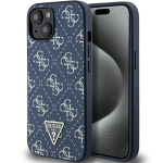Apple iPhone 14 plus / 15 plus Guess dėklas 4G Triangle Metal Logo (GUHCP15MPG4GPB) mėlynos spalvos