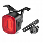 Rockbros Q2S LED rear bicycle light with intelligent stop system + USB-C - USB-A cable - juodos spalvos