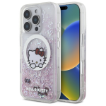 Hello Kitty HKHMP16LLSWKH Apple iPhone 16 Pro 6.3" dėklas telefonui baltos spalvos Liquid Glitter Sweet Kitty Bows MagSafe