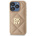 DKNY DKHCP14SPQDSLE Apple iPhone 14 6.1" dėklas telefonui gelsvos spalvos Quilted Stack Logo