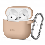 Apple AirPods 4 Tech-Protect silikoninis Hook dėklas jūsų ausinėms rudos spalvos