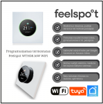 Programuojamas termostatas Feelspot WTH08.16W WiFi, baltas, Tuya, Smart Life