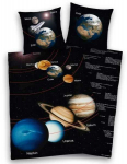 MCU Rum / Solsystemet Senget&oslash;j - 100 procent bomuld - 80&times;80 cm + 135&times;200 cm