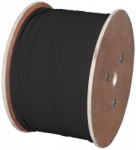 U/UTP cat.6 telekomunikacijų kabelis, PE lauko sausas, Fca 4x2x23 AWG, 1Gb/s (10Gb/s iki 55m), juodas, 500m - ALANTEC