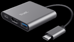 Dokstacija Trust Dalyx 3-in-1 Multiport USB-C Pilkas