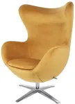Fotelis EGG SZEROKI VELVET, geltonas