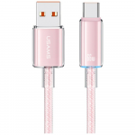 Kabelis USAMS Cloud Series US-SJ658 6A USB-A skirtas USB-C 1,2m rožinės spalvos