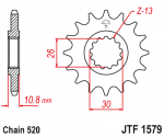 Jt Sprockets Priekinė žvaigždutė JTF1579