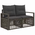 Lauko baldų komplektas Sodo Sofų Rinkinys 5 vnt. Pilka poliratanas