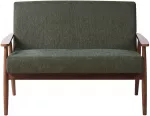 Beliani Dvivietė sofa ESRUM tamsiai ruda / žalia