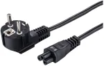 LinkIT Maitinimo laidas CEE 7/7 - C5, juodas, 3 m, PVC, kampuotas CEE 7/7,
