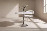 Venture Design Apvalus valgomojo stalas Hamden, balta