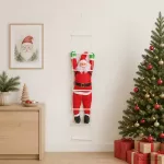 Kabantis Kalėdų senelis ant kopėčių Raudona 30 x 15 x 170 cm
