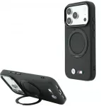 Dėklas BMW Kevlar Ring Stand 360 MagSafe do iPhone 18 Pro / 17 Pro juoda