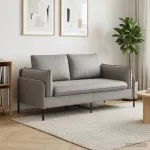 Dvita&scaron;kė sofa 2 vietos &Scaron;viesiai pilka 188 x 81 x 89 cm Aksomas