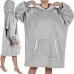 Ruhhy XXL &scaron;iltas gobtuvas, oversize megztinis antklodė, pilkas