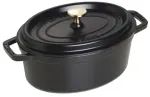 Ovalus ketaus puodas Staub &ndash; 2,35 l, juodas