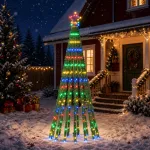 LED Kalėdų medis 180 cm 255 LED Įvairių spalvų Plienas Juoda