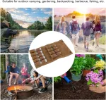 Kempingo prieskonių rinkinys, kelioninis prieskonių rinkinys, prieskonių indelis kempingui, prieskonių butelių krep&scaron;ys, drėgnas va&scaron;kuotas audeklas, ne&scaron;iojamas prieskonių laikymo krep&scaron;ys su 9 stikliniais prieskonių buteliukais (khaki), kempingo gew
