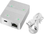 Yacsejao Ethernet skirstytuvas 1 į 2 i&scaron;ėjimus 100 Mbps tinklo ilgiklio adapteris su Usb C maitinimo laidu, tinklo Lan adapteris, skirtas Cat5/5e/6/7/8 kabeliui (vienu metu prijungiami 2 tinklo įrenginiai) (baltas)