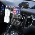 Tenyua dvigubas automobilinis telefono laikiklis, tvirtinamas prie automobilio prietaisų skydelio, reguliuojamas telefono laikiklis 2 telefonams, suderinamas su 3,5&ndash;6,8 colių i&scaron;maniaisiais telefonais