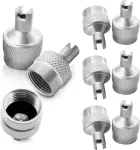Uiccvokk 16 vožtuvų dangtelių rinkinys automobiliui, metaliniai vožtuvų dangteliai, įrankis su grioveliu, vožtuvų dangteliai su raktu, automobilio vožtuvų dangteliai automobiliui, motociklui, dviračiui, padangų vožtuvų apsauga