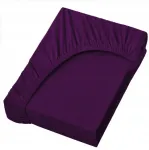 Paklodė su guma Luxury i&scaron; medvilnės satino 90x200cm violetinės spalvos