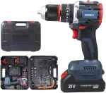 21 V Brushless akumuliatorinis suktuvas-gręžtuvas, akumuliatorinis gręžtuvas su 2 baterijomis 2000 Mah ir 1 greituoju įkrovikliu, akumuliatorinis gręžtuvas 55 Nm Max sukimo momentas, 13 mm gręžimo griebtuvas, 35 + 3 sukimo momento nustatymai, 24 dalys