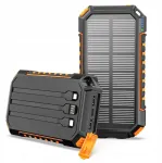 Riapow saulės energijos bankas 27000mah Usb C 3 laidai Led žibintuvėlis lauko stovyklavimui