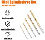 Haotrade 50 dalių rankinis grąžtas, mini grąžtų rinkinys, Hss mikro grąžtų rinkinys, greitojo plieno grąžtas, titano danga, grąžtas metalui, aliuminiui, plastikui, plienui, medžiui