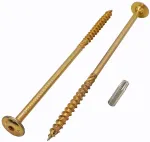 (10 vnt. pakuotė) galvanizuoto plieno 10,0 x 220 mm geltoni medvaržčiai torx galvute plok&scaron;čia galvute medvaržčiai dalinis sriegis (10, 10,0 x 220 mm)