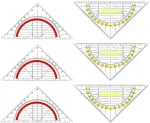 Plandlelee geometriniai trikampiai, 6 plastikinių liniuočių rinkinys, lanksčios liniuotės, su pagalbine sagtimi, lengva pie&scaron;ti grafiką, tinka studentams, biurui, dizainerių tapybai