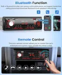 Automagnetola Rimoody 1 din automobilinis radijas su bluetooth, automobilinis radijas 1 din su bluetooth laisvų rankų įranga bluetooth telefonas fm radijas usb/u diskas/aux raudona &scaron;viesa, laiko rodymas