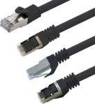 1attack.de 30 m, juodas, 1 vnt. Cat7 tinklo kabelis, Sftp patch kabelis, neapdorotas kabelis, 10 Gb/s, 500 Mhz, surinktas su 2 Rj45 jungtimis Cat 6a