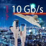 1attack.de 5 x 0,5 m Cat.6 - Ethernet Gigabit Lan tinklo Patch kabelis Rj45 Cat 6 A 10000 Mbit s Sftp Pimf 500 Mhz - pilkas