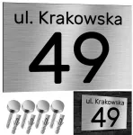Nerūdijančio plieno adresinė lentelė namui su namo numeriu 30x20 aliuminis