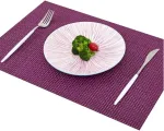 Addfun&reg; stalo padėkliukai (4 vnt. rinkinys), auk&scaron;tos kokybės neslystantys Pvc padėkliukai pietų stalui, violetiniai
