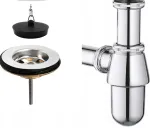 Tycner chromuotas metalinis butelinis praustuvo sifonas